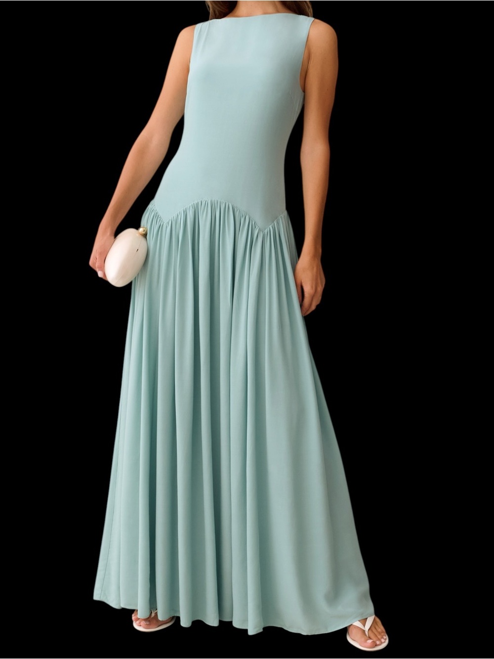 Few Moda o.p.t. Odessa Dress Sleeveless Aqua Maxi Dress Light Turquoise Blue